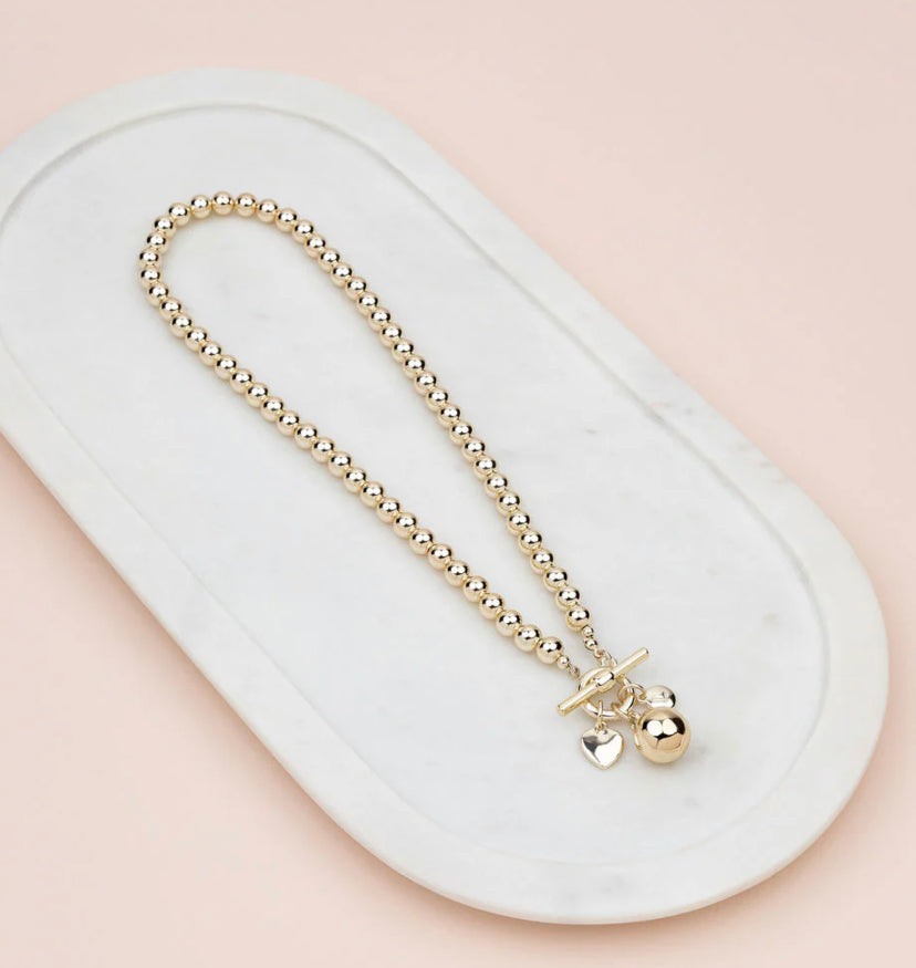 LillyCo Limited Edition Short Light Gold Ball Necklace - L1753NG-B