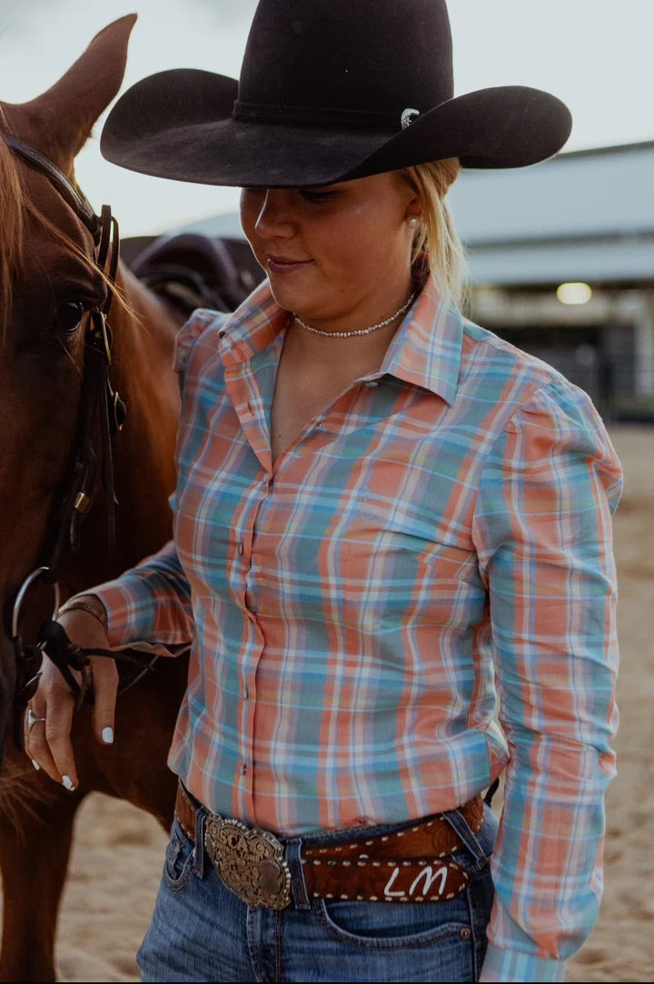 Black Colt Maggie - Orange & Blue Check