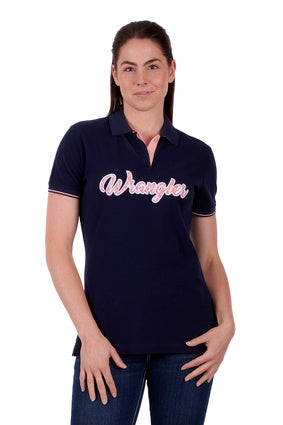 Wrangler Womens Carlyn Polo - Navy - X3S2565495