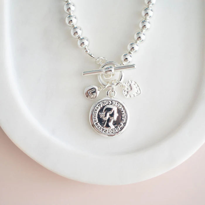 Lillyco Limited Edition Silver Beads & Coin Bracelet - L1863BS