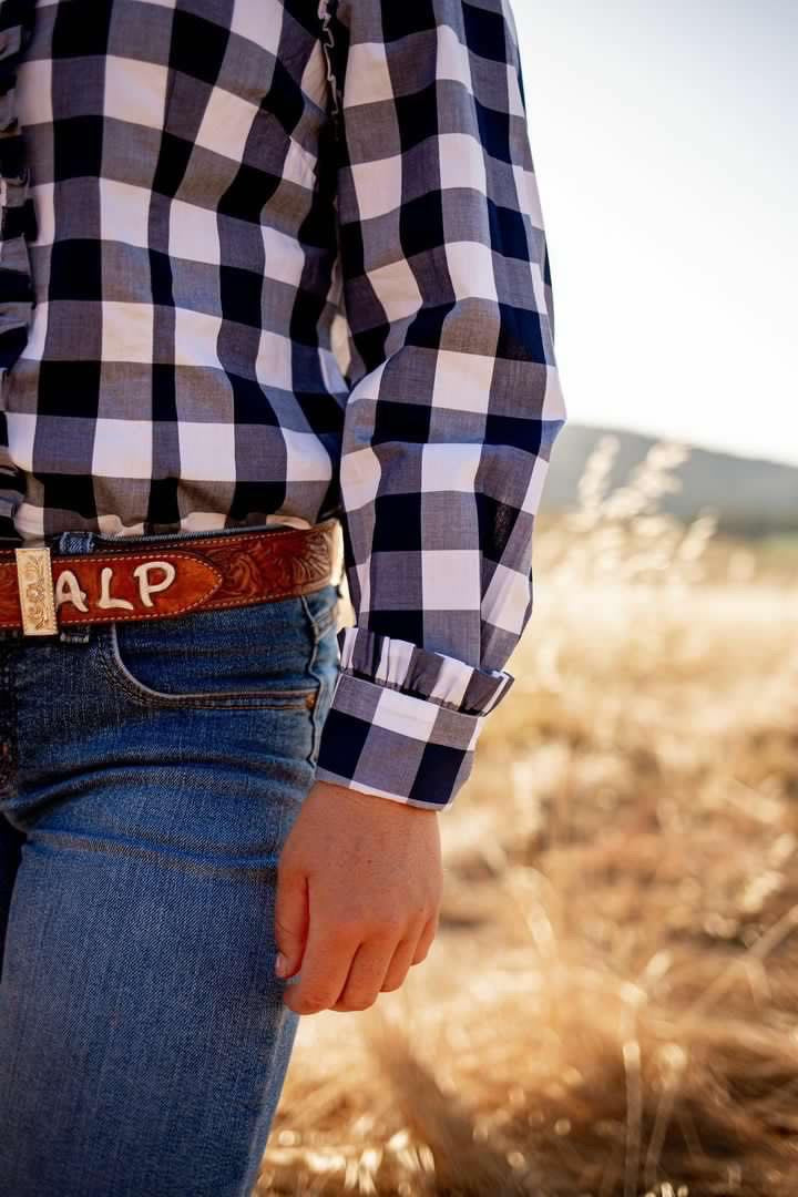 Black Colt Sara Shirt - Navy Check