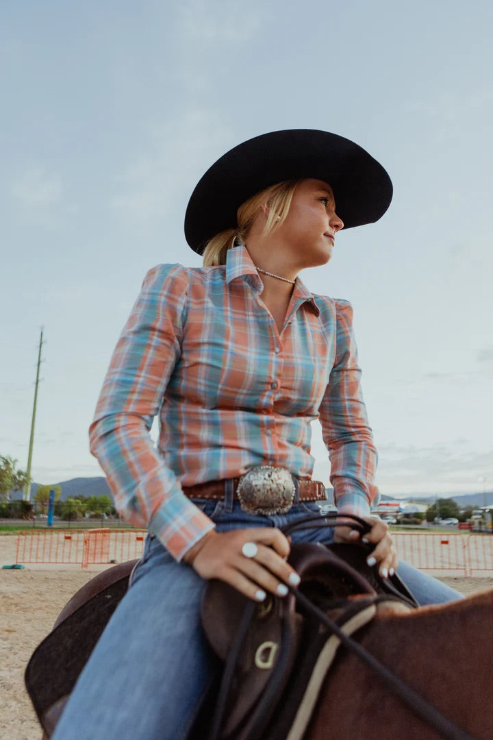 Black Colt Maggie - Orange & Blue Check