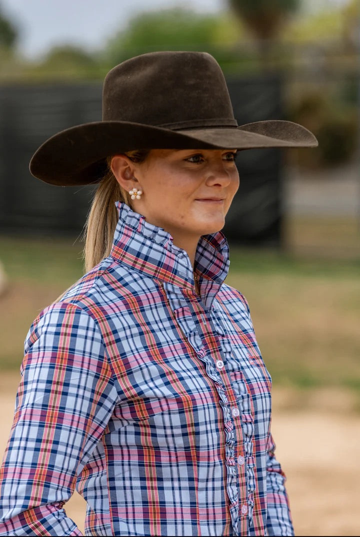 Black Colt Girls Kirby Shirt - Red & Blue Check