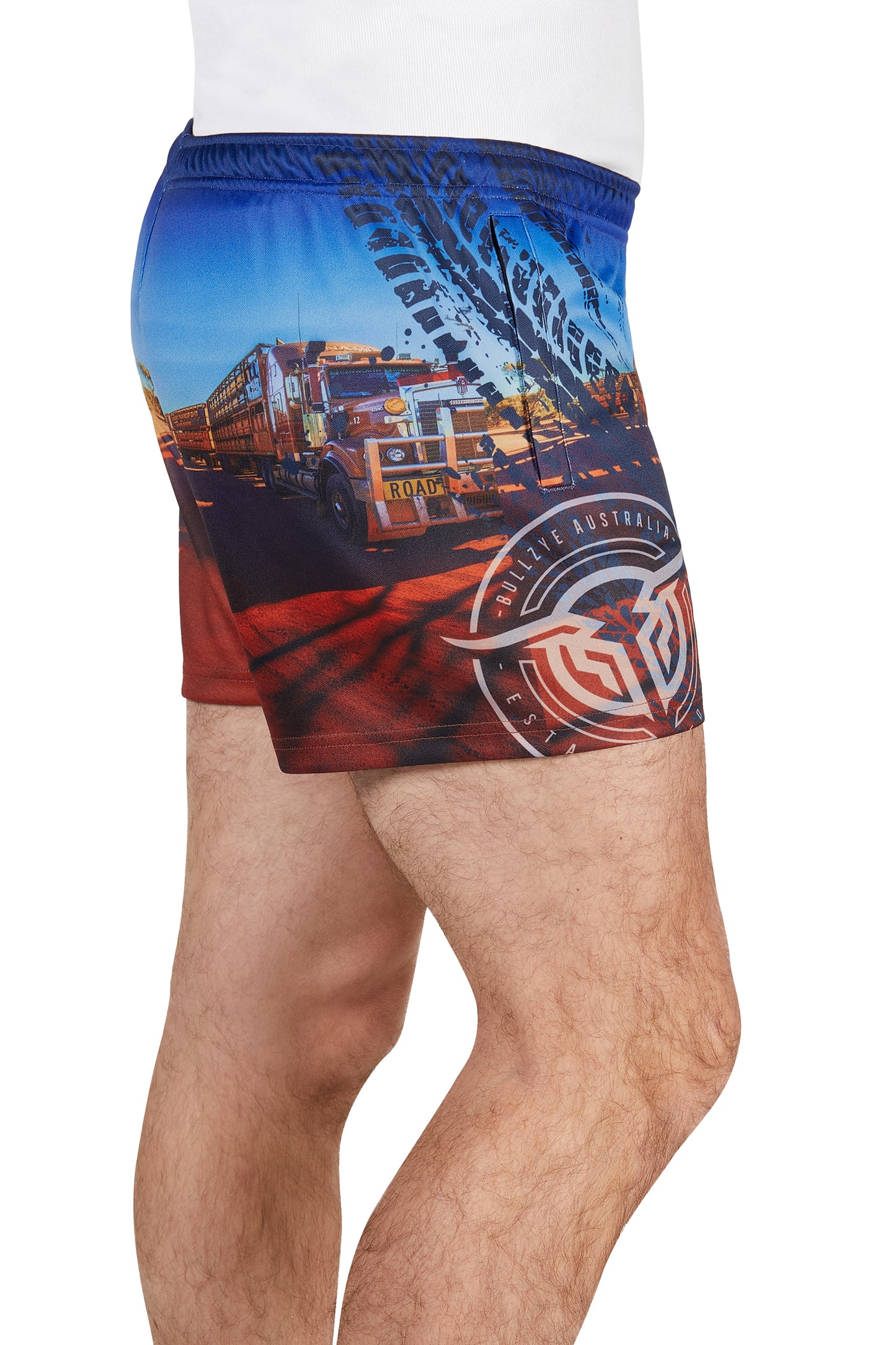 Mens Bullzye Road Train Footy Shorts - B5S1309489