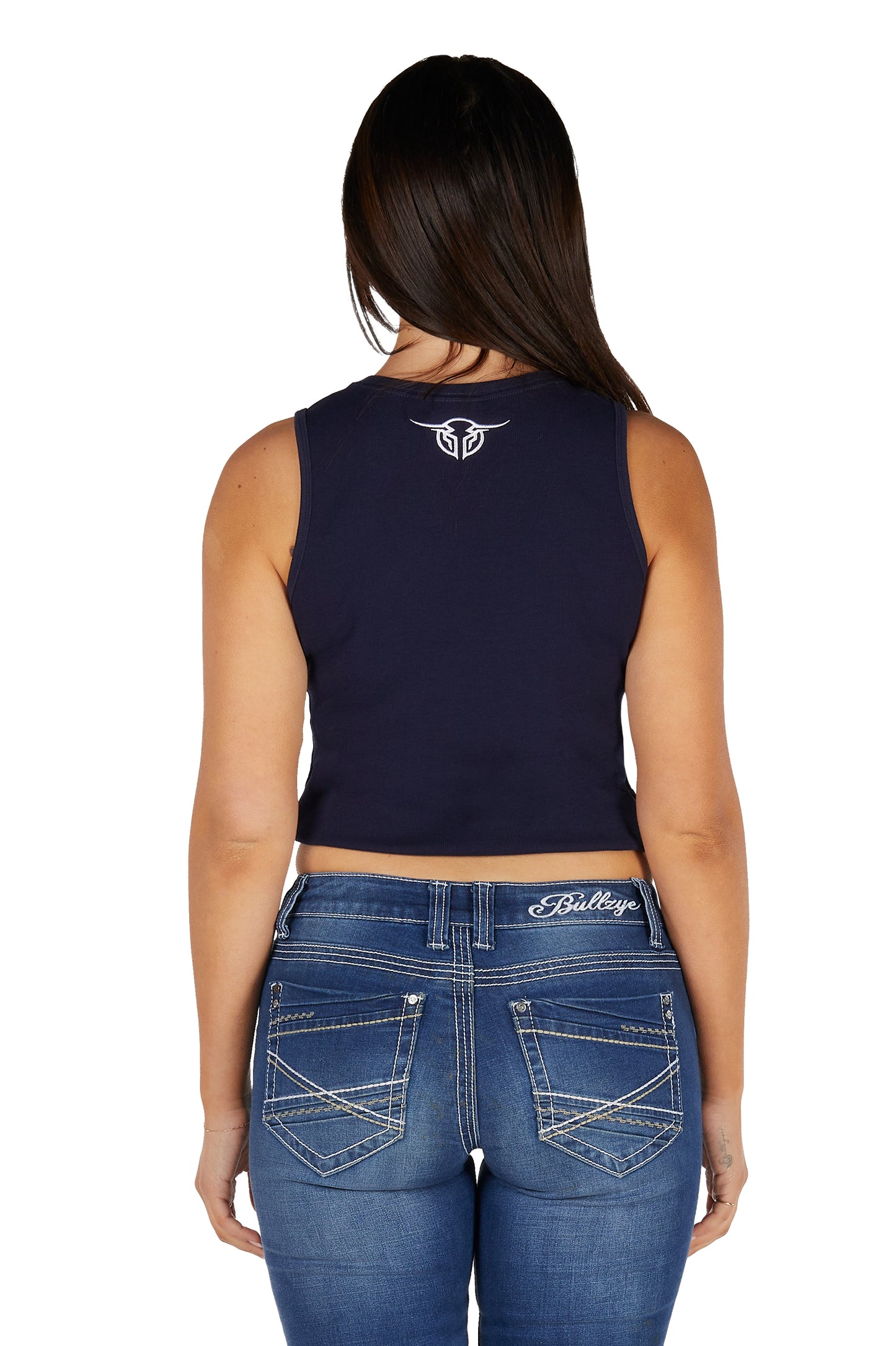 Bullzye Womens Anita Crop Rib Tank -  Navy B5S2513465