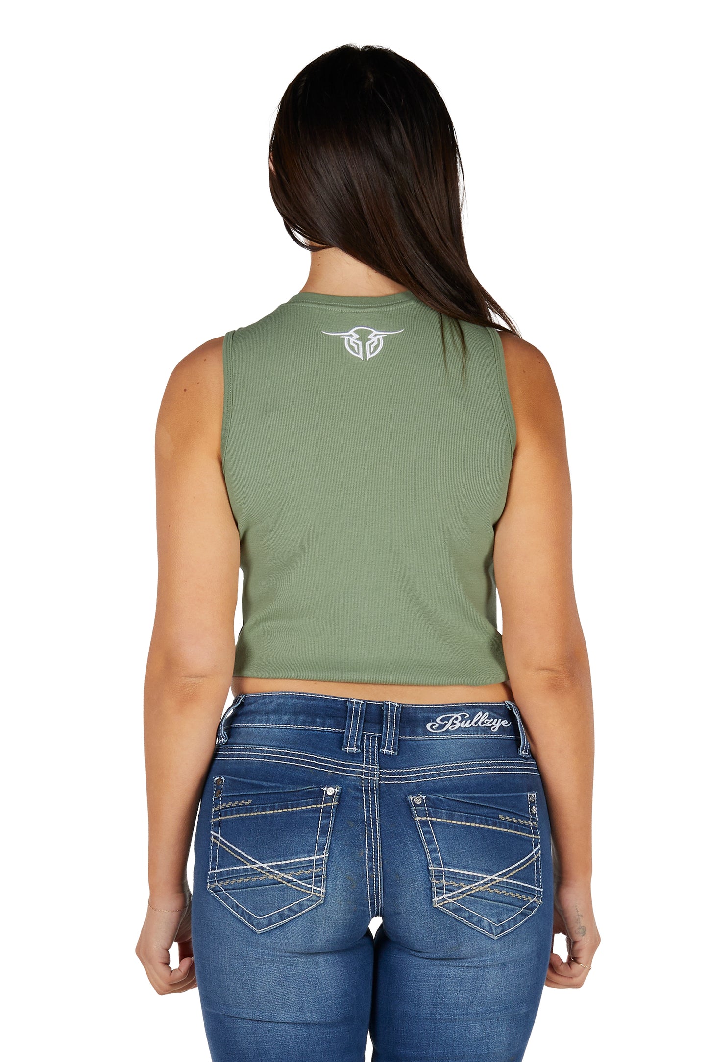 Bullzye Womens Anita Crop Rib Tank - Moss B5S2513465