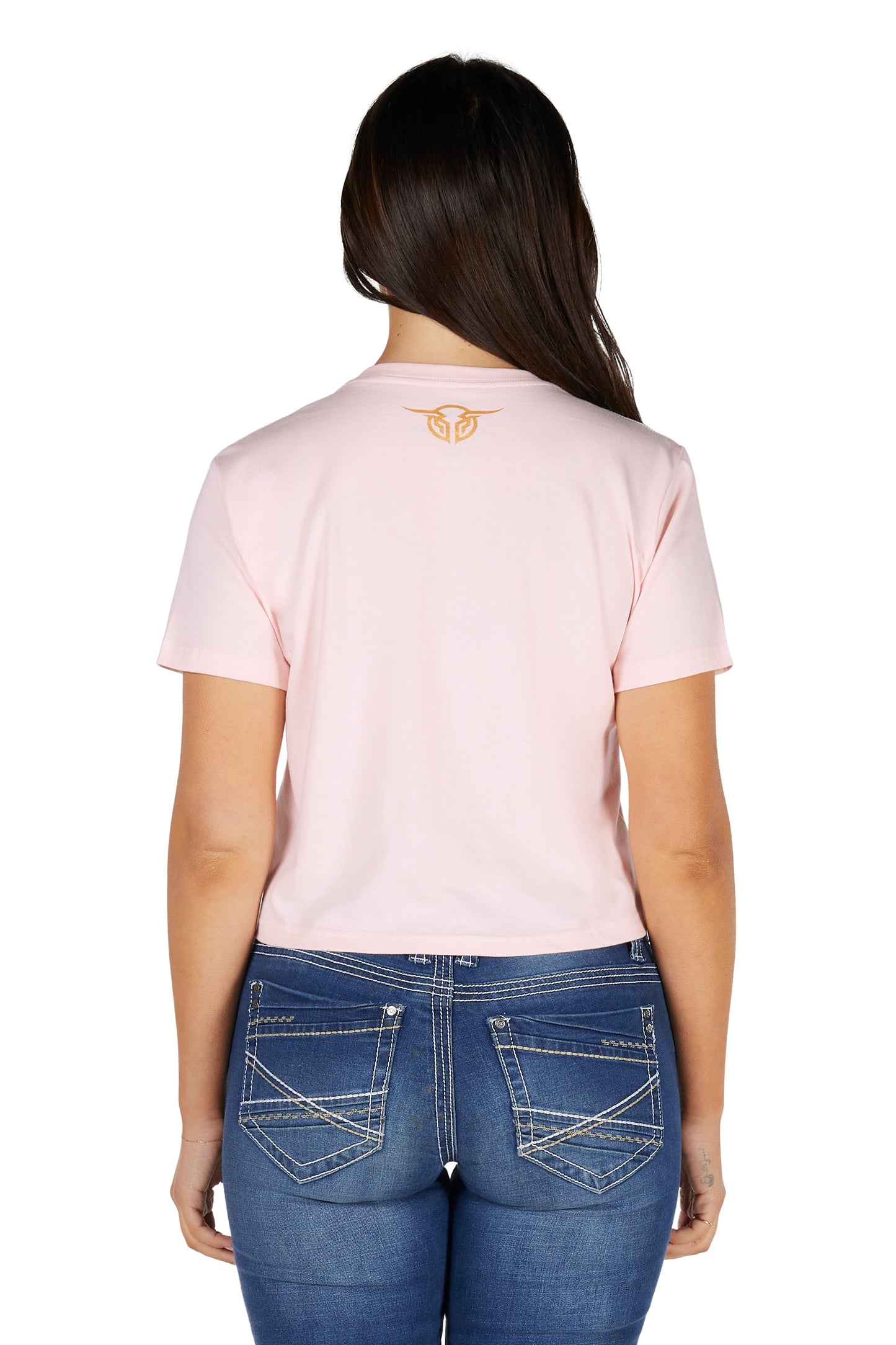 Bullzye Womens Evie Crop Shirt - Blush B5S2514466