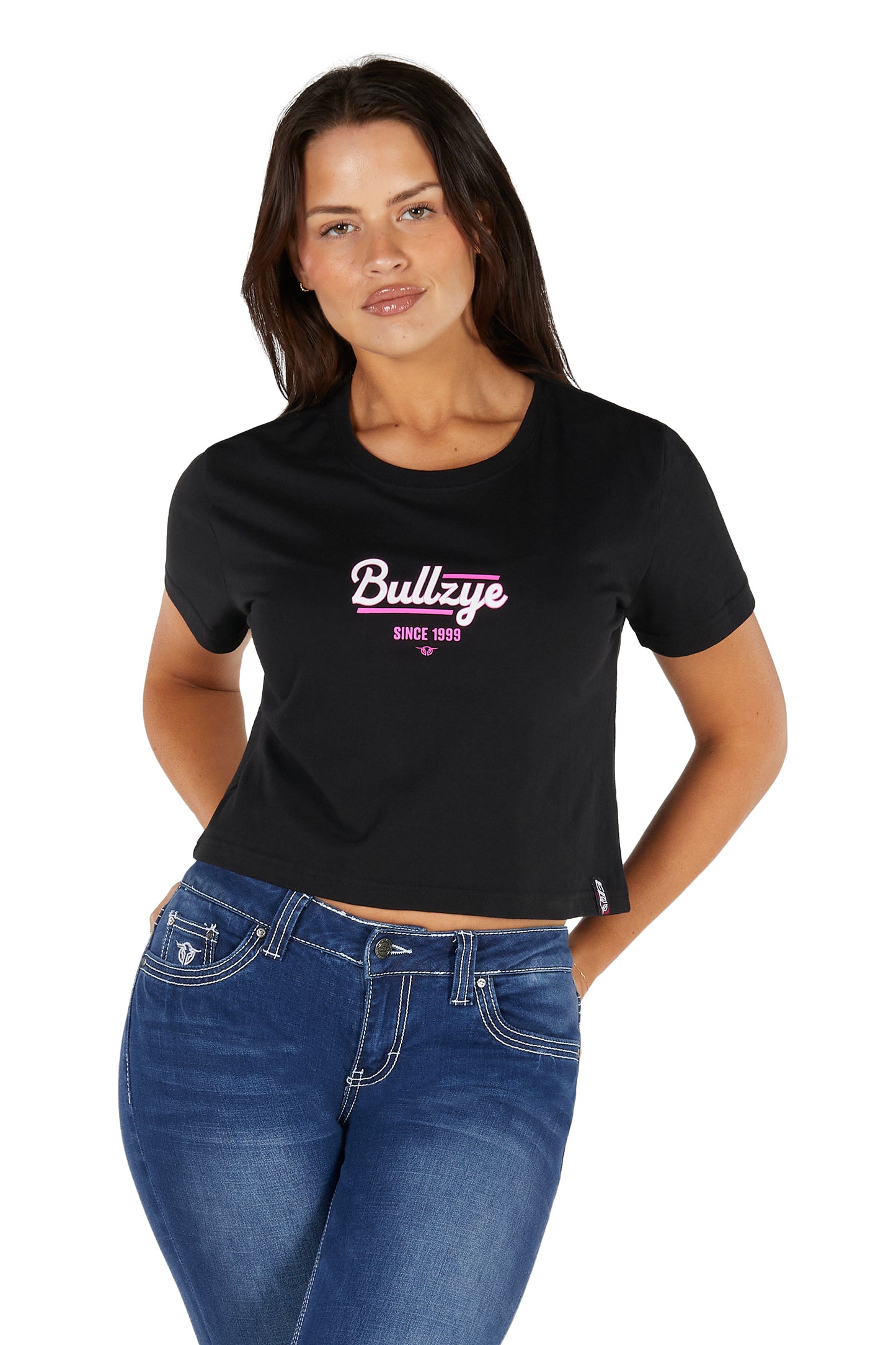 Bullzye Womens Evie Crop Shirt - Black B5S2514466