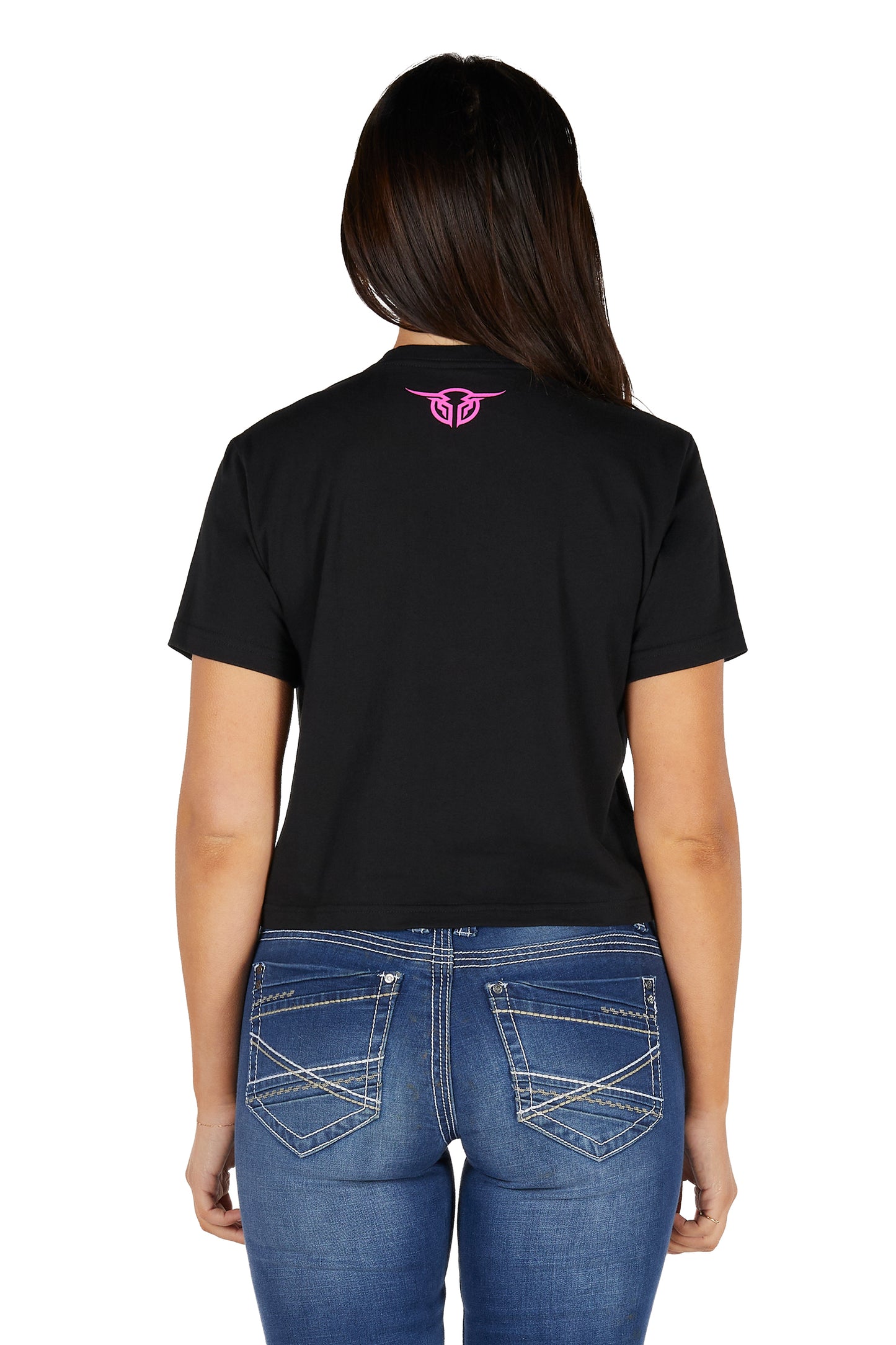 Bullzye Womens Evie Crop Shirt - Black B5S2514466