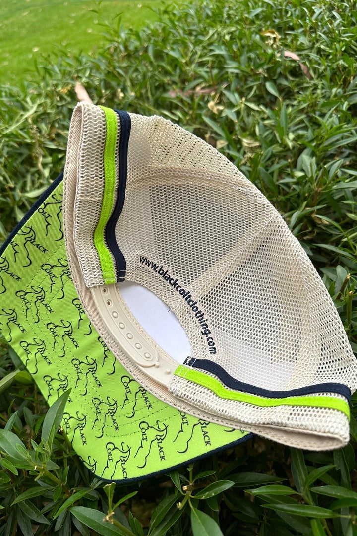 Black Colt Cap - Navy & Lime Green