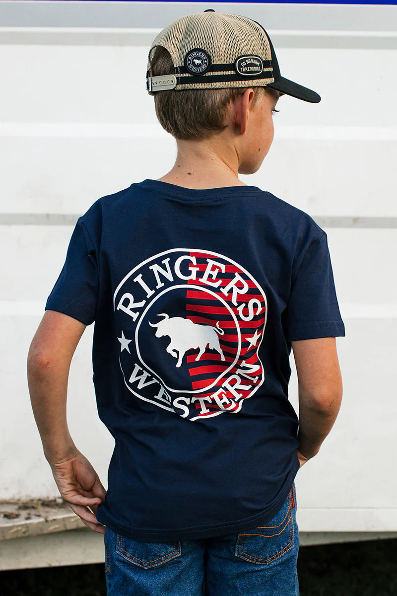 Ringers Western Signature Bull Kids Shirt - Navy