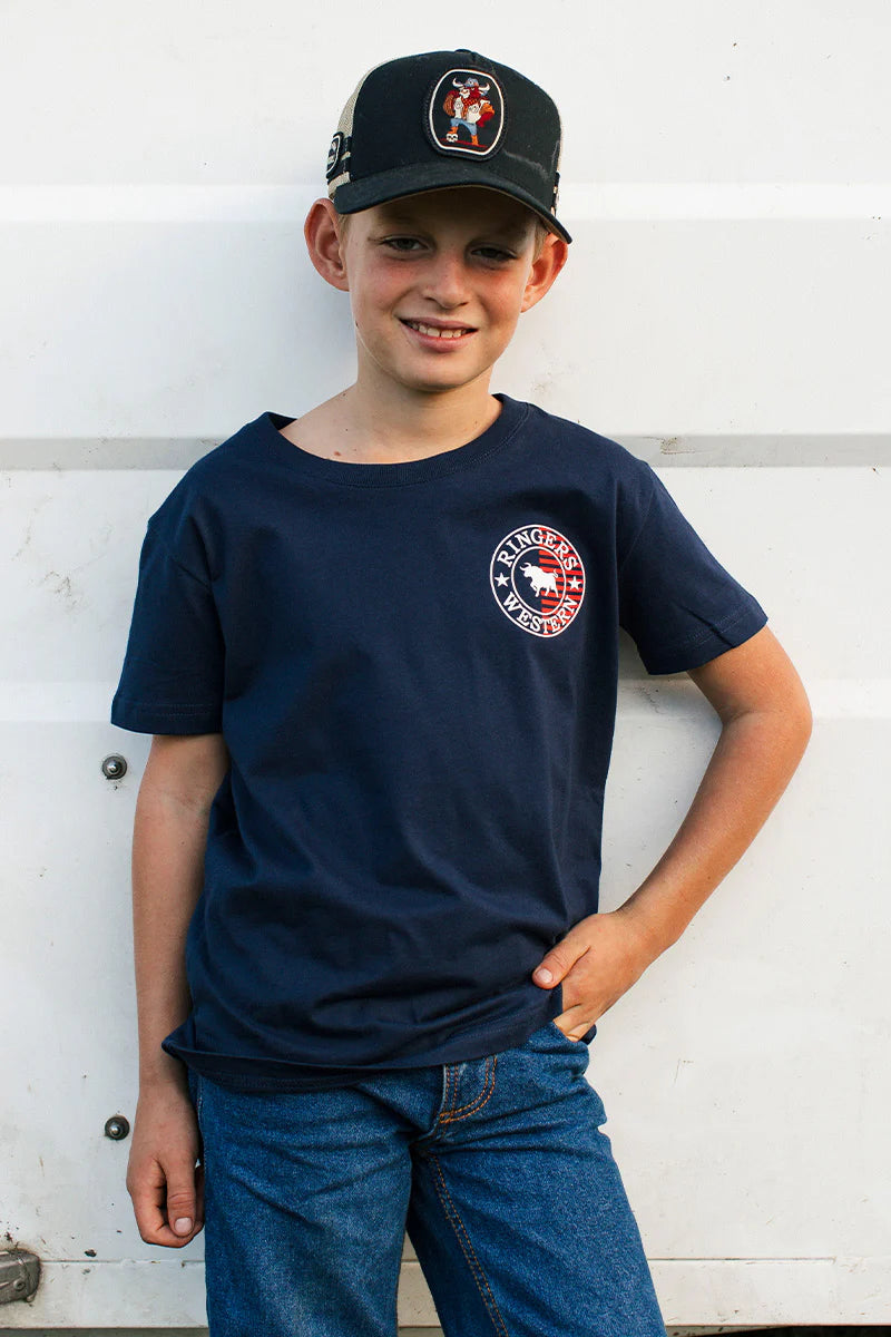 Ringers Western Signature Bull Kids Shirt - Navy