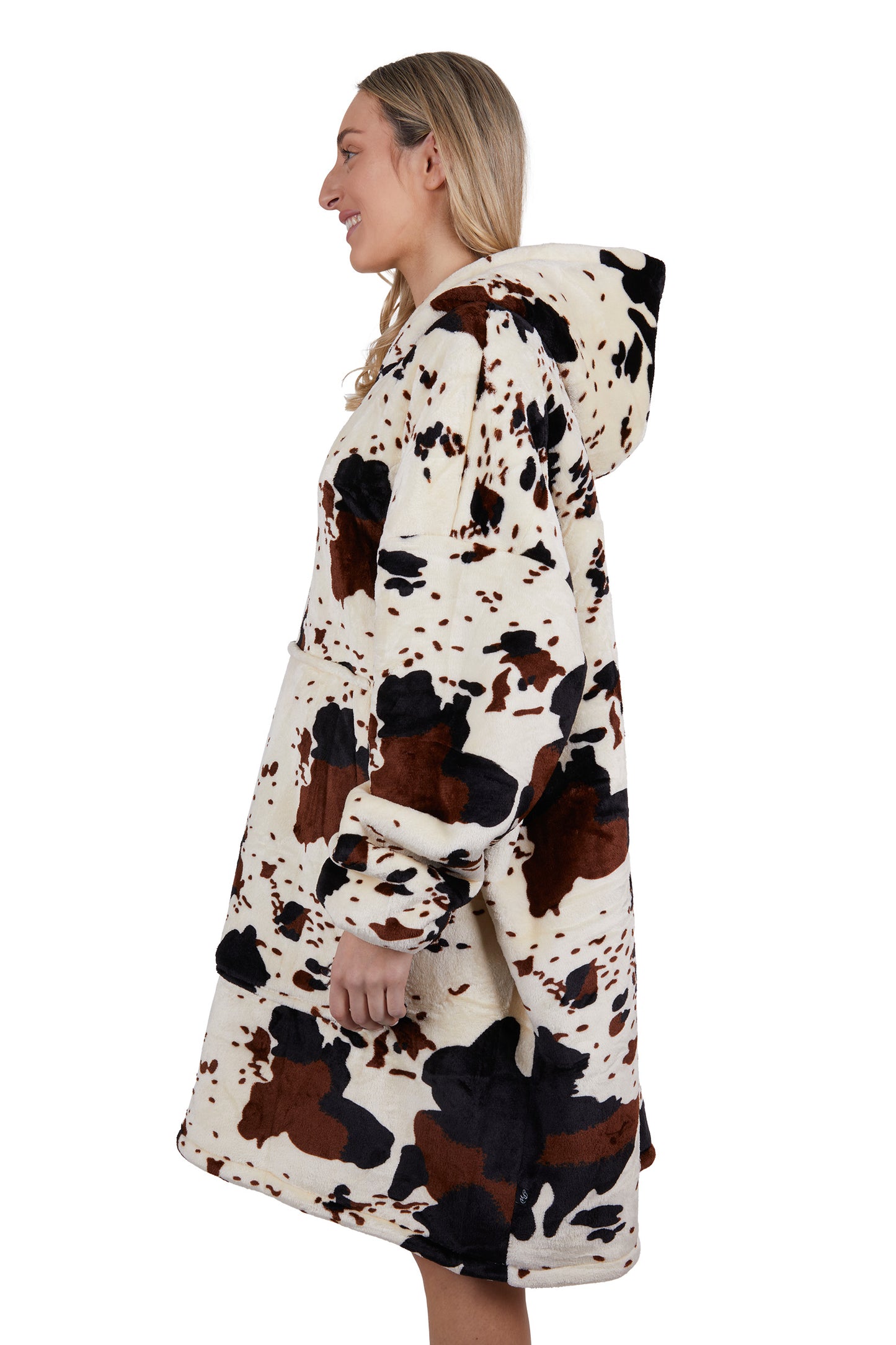 Pure Western Adult Cow Print Snuggle Hoodie - PCP2933SNU