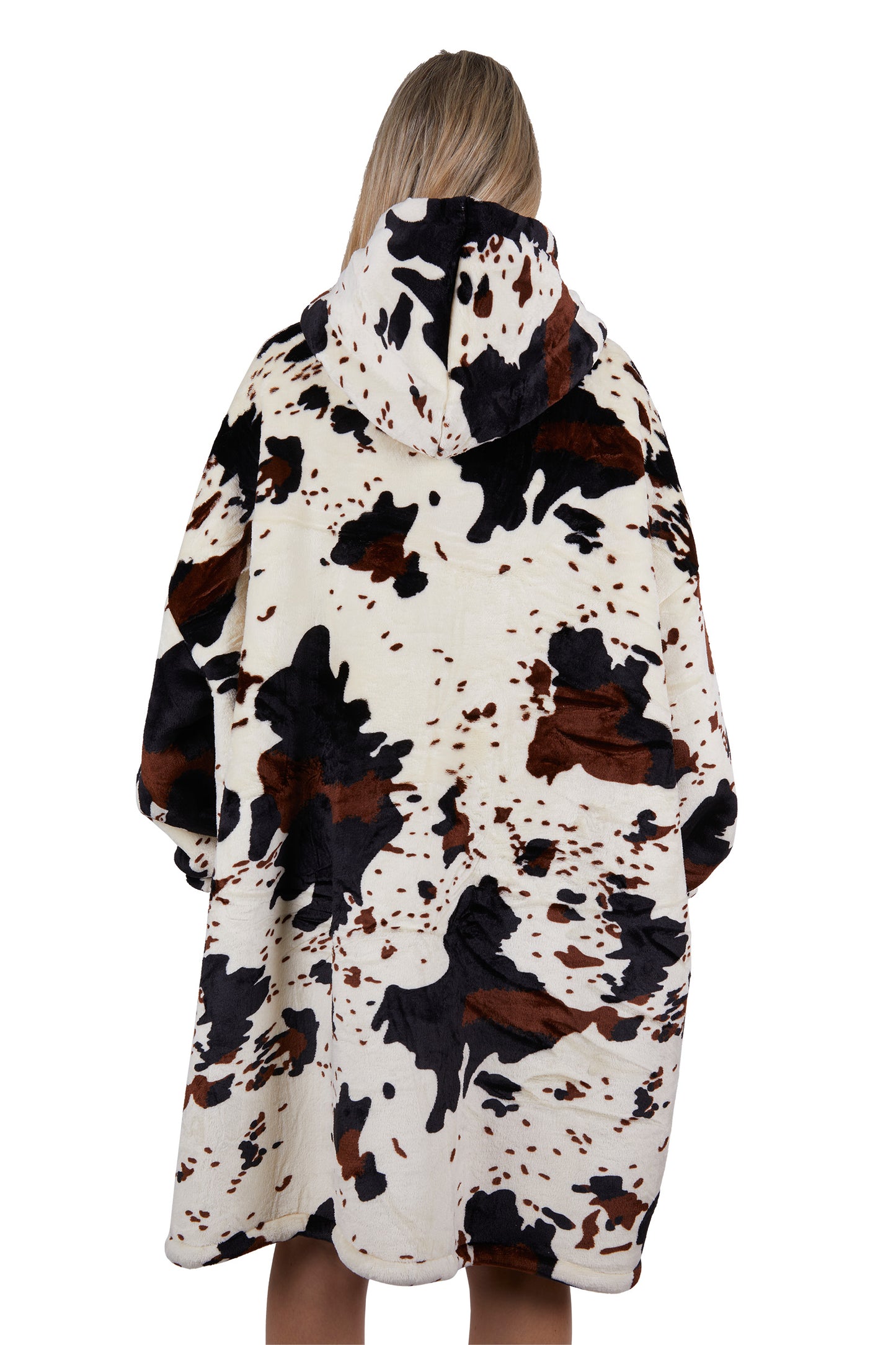 Pure Western Adult Cow Print Snuggle Hoodie - PCP2933SNU