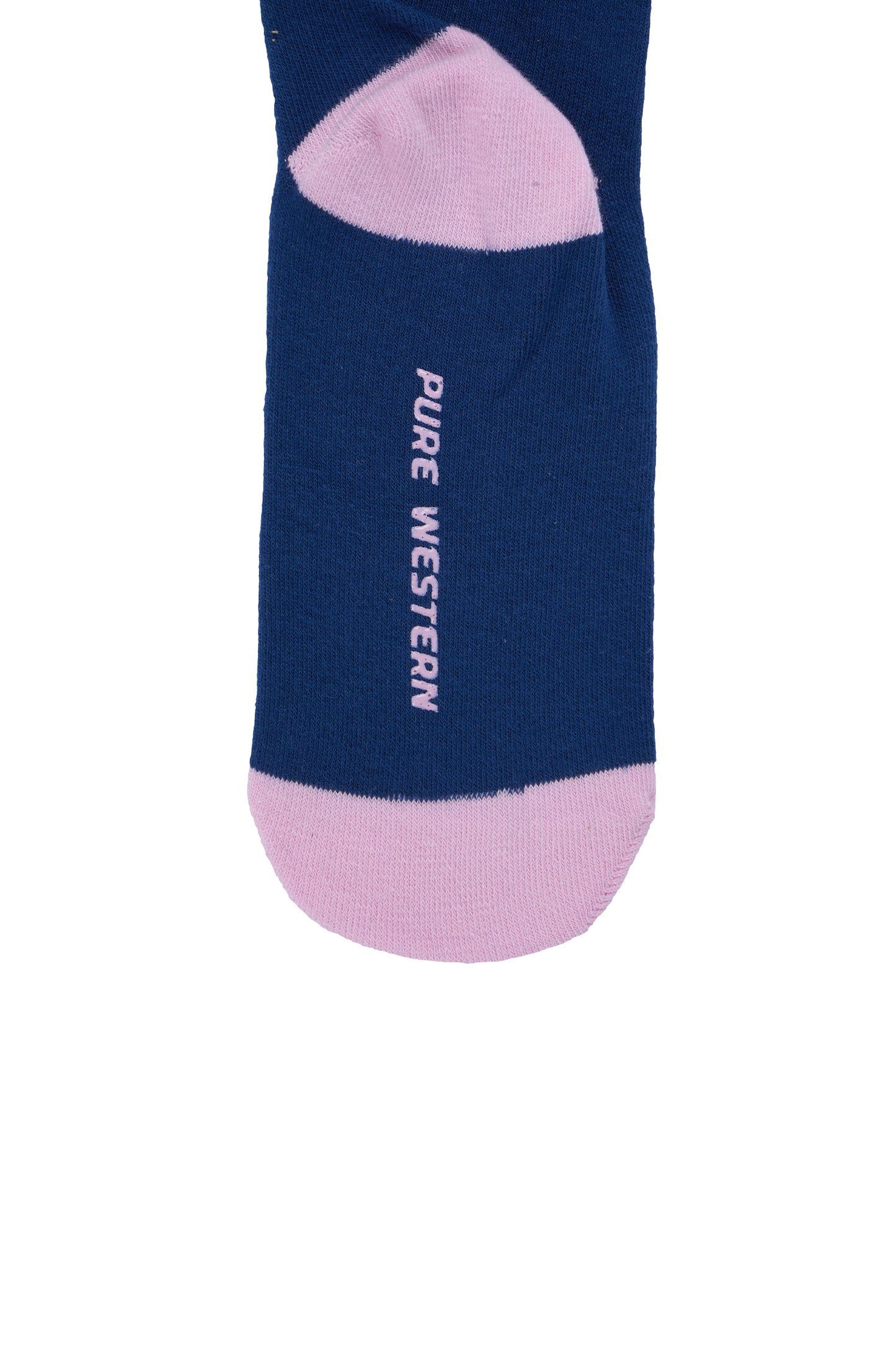 Pure Western Adults Crew Socks - Navy / Pink PCP2949SOC