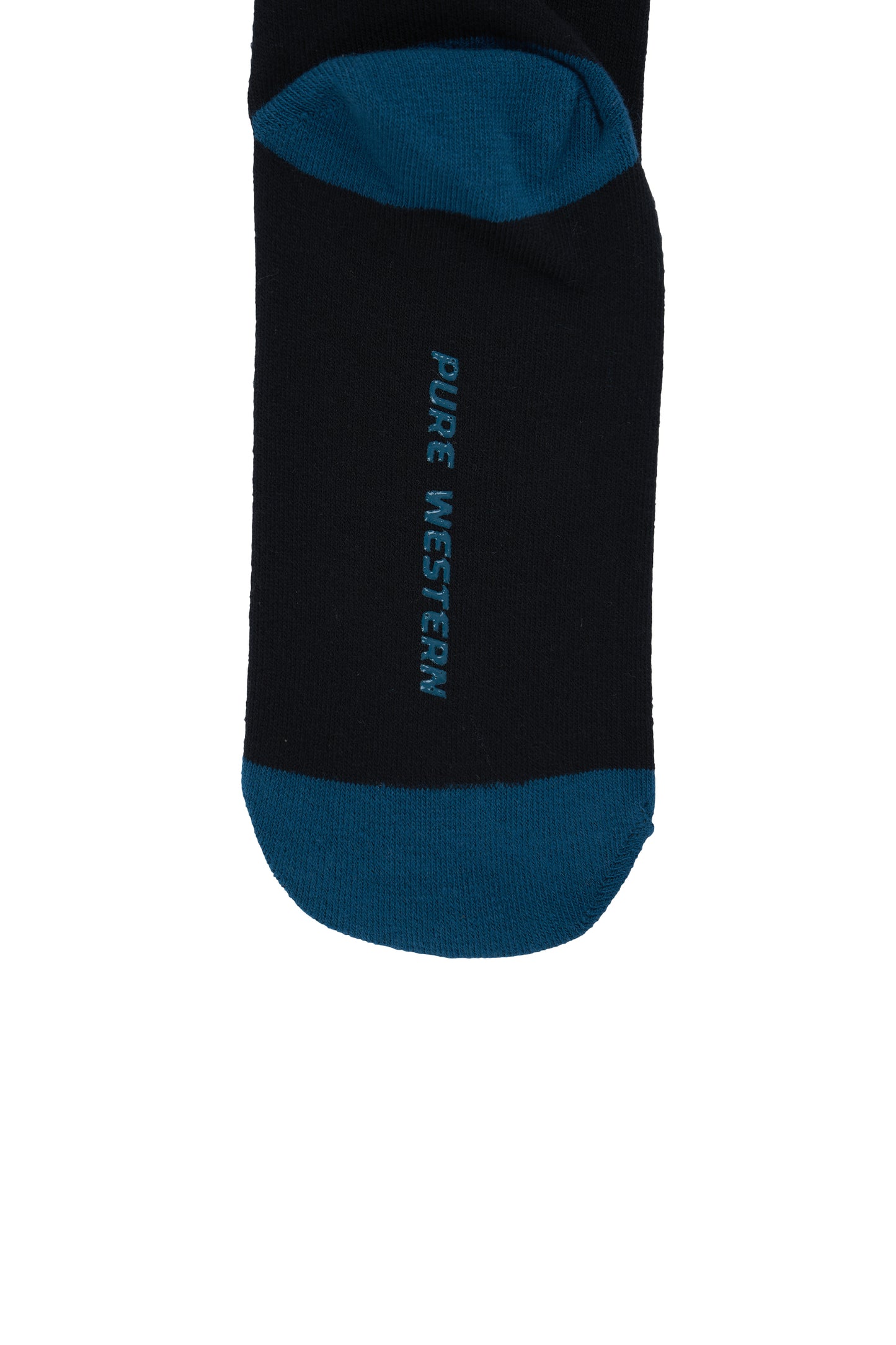 Pure Western Adults Crew Socks - Black / Teal PCP2949SOC