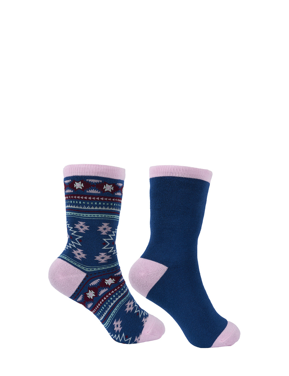 Pure Western Kids Crew Socks - Navy / Pink PCP5970SOC