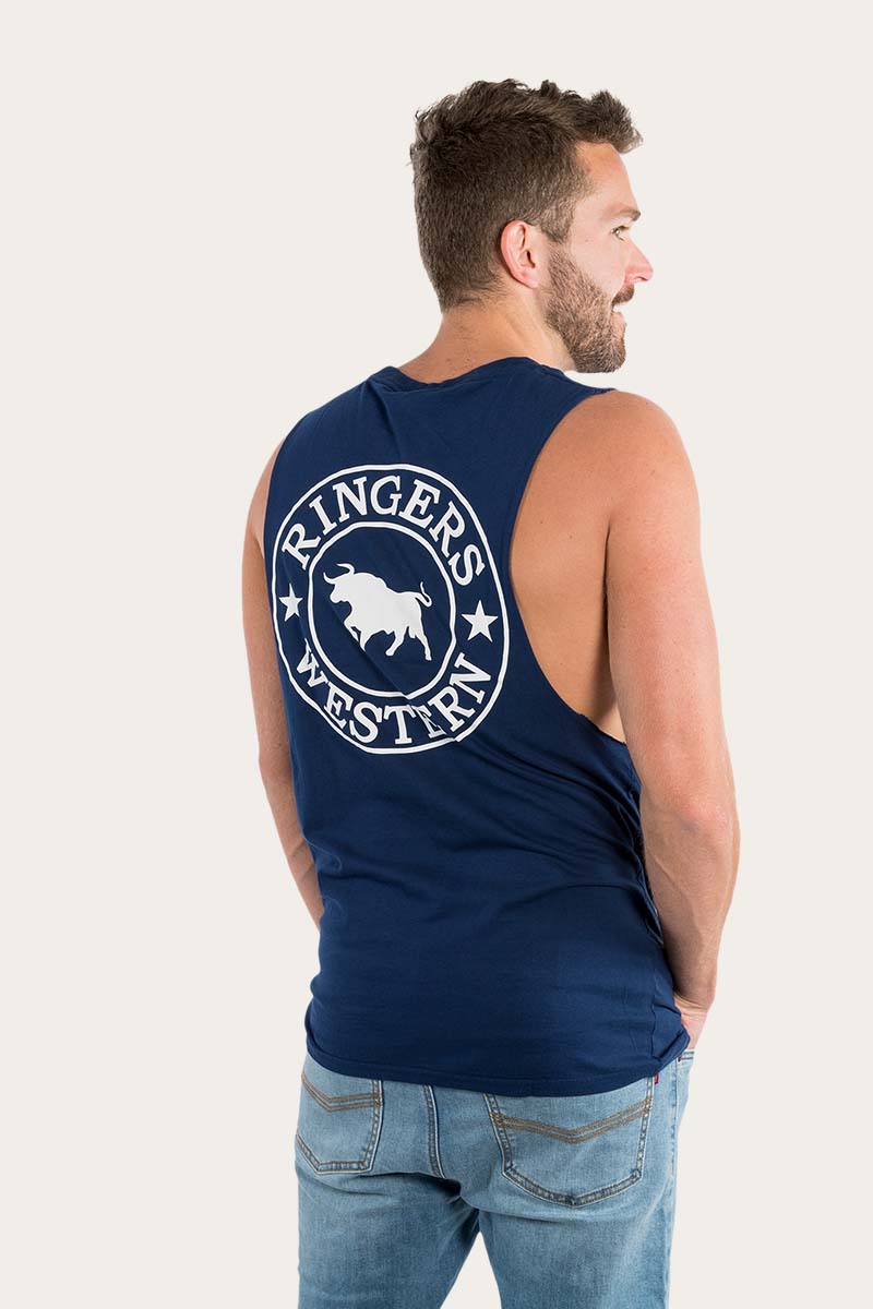 Ringers Western Signature Bull Mens Muscle Tank - Navy