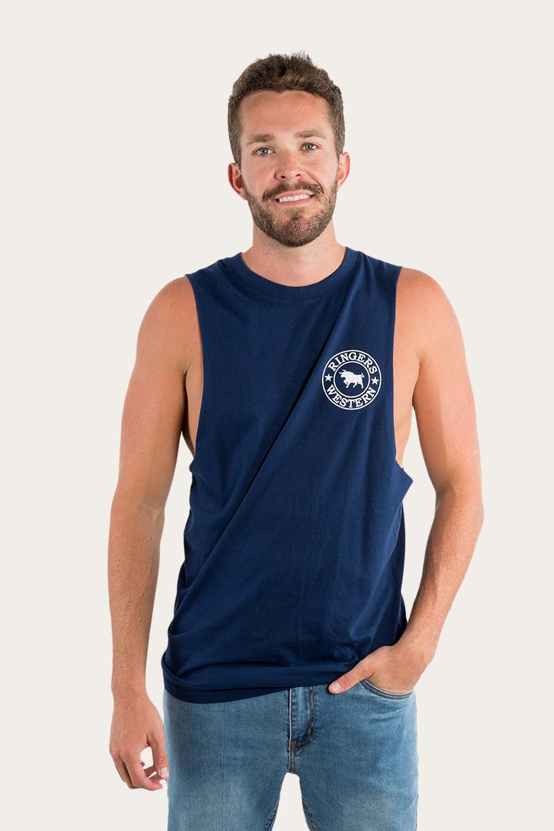 Ringers Western Signature Bull Mens Muscle Tank - Navy