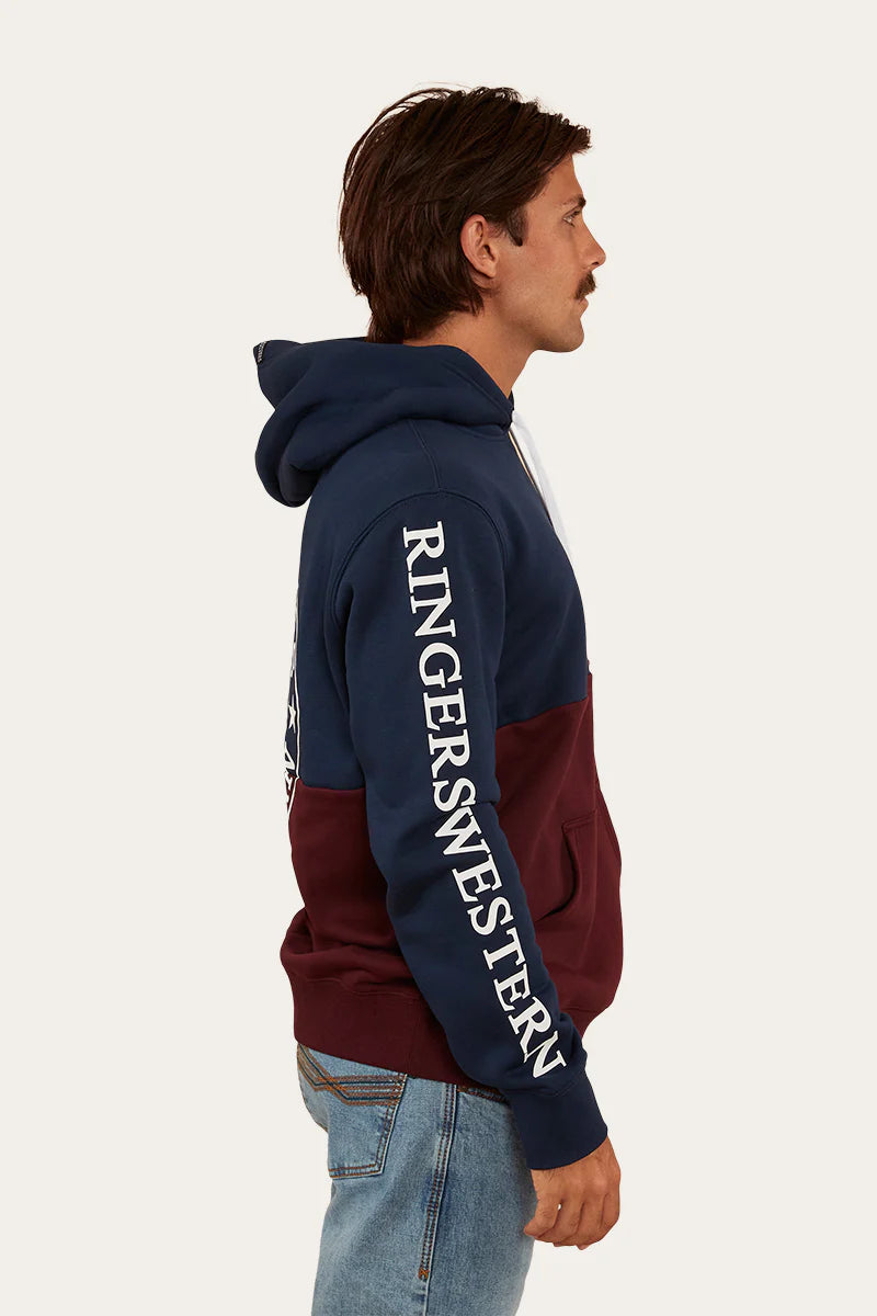 Ringers Western Hahndorf Mens Hoodie - Navy / Cabernet