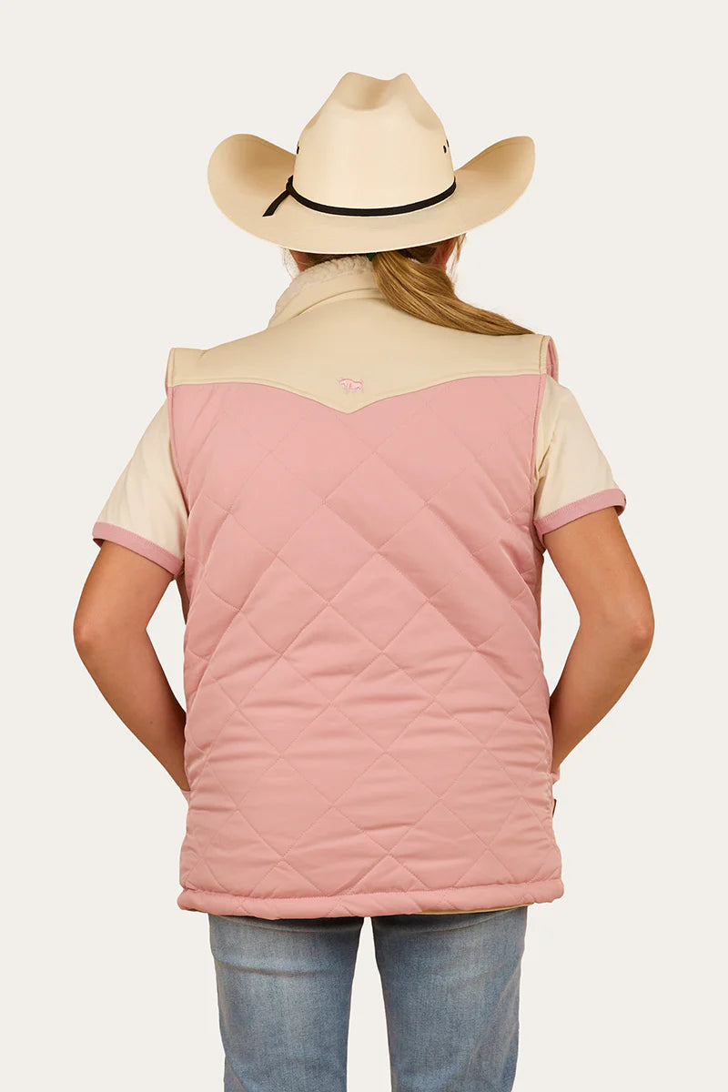 Ringers Western Kynuna Kids Puffer Vest - Pink / Off White