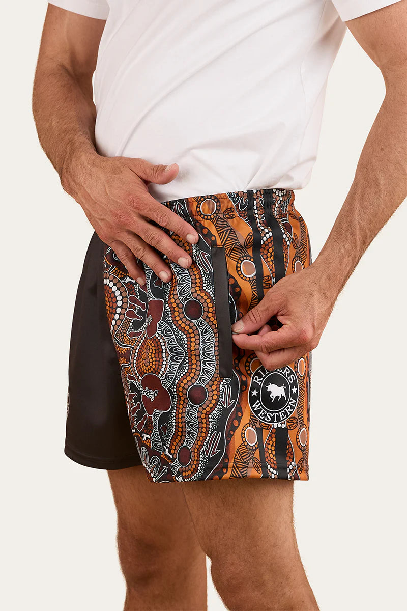 Ringers Western Walkabout Warrior Footy Short - Charcoal / Multi