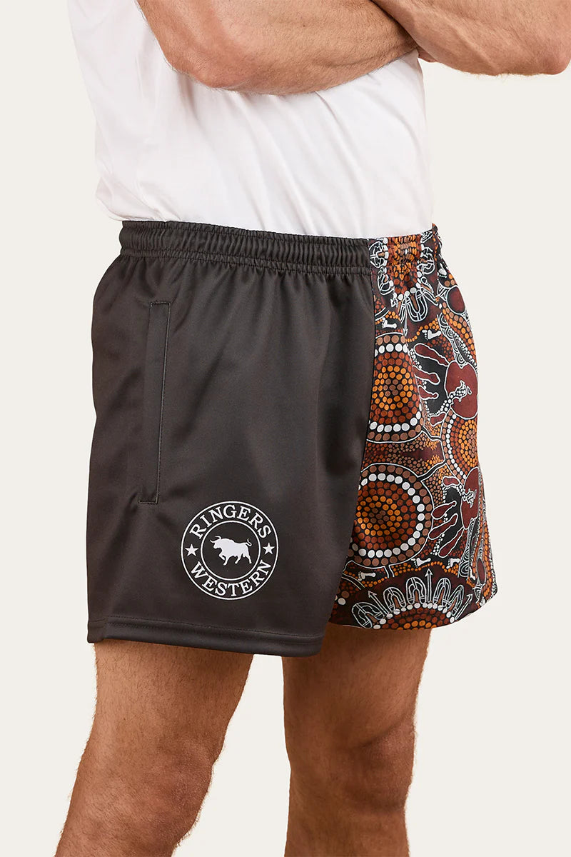 Ringers Western Walkabout Warrior Footy Short - Charcoal / Multi