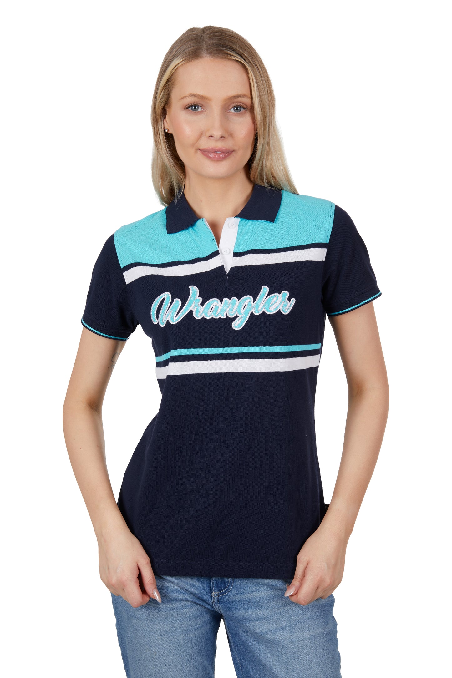 Wrangler Womens Lucy Polo - Aqua  X4S2565137
