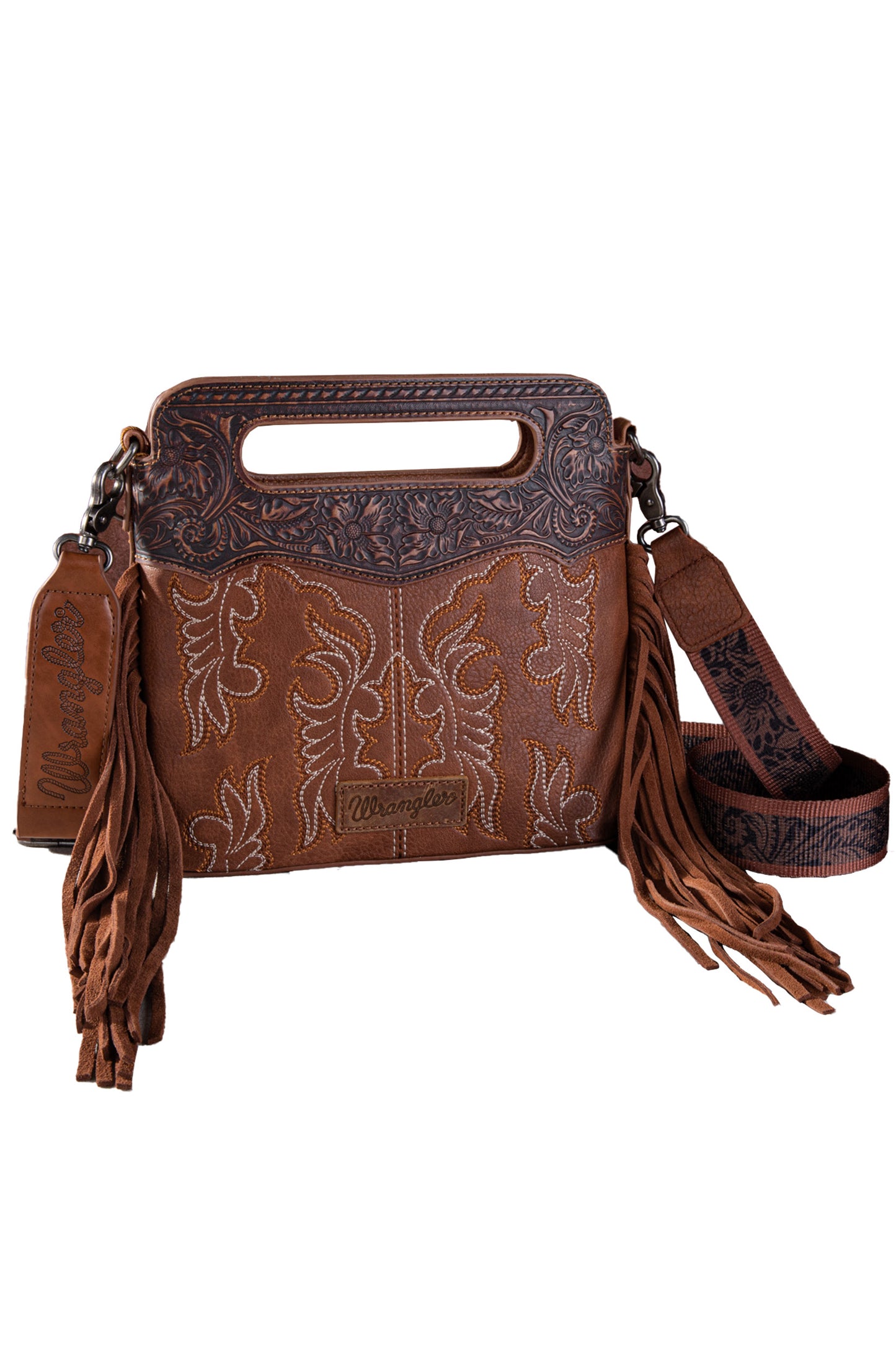 Wrangler Embroidered Fringe Crossbody Bag - X4S2961BAG - TAN