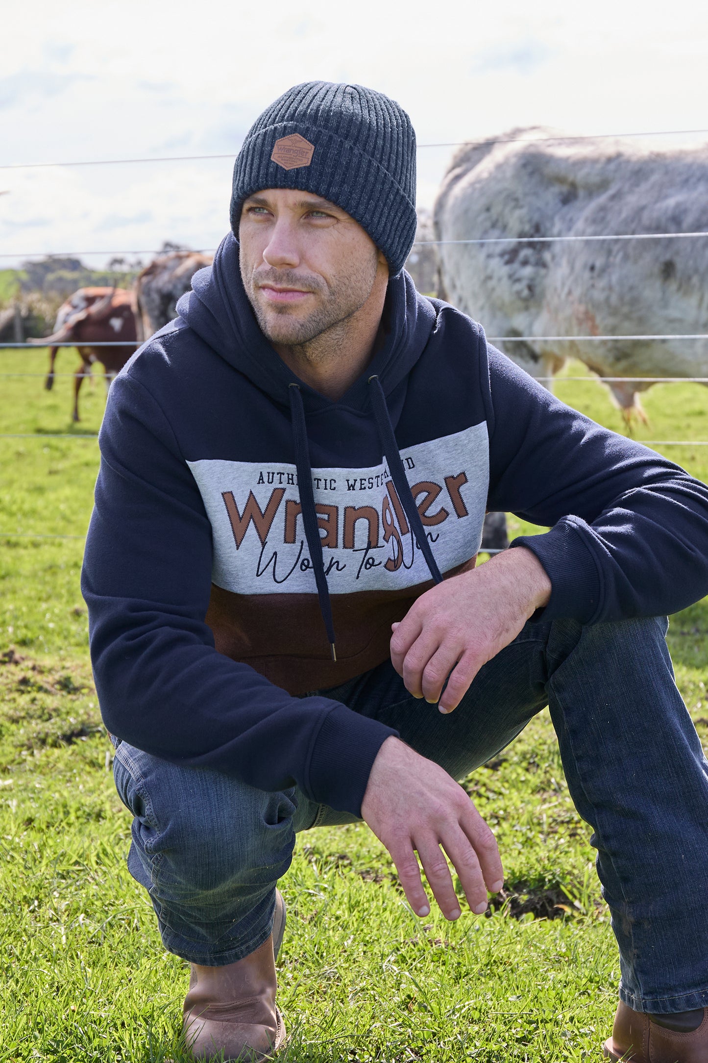 Wrangler Adults Ghano Beanie - Navy / Grey X5W1959BEA
