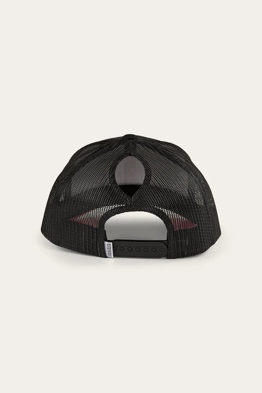 Ringers Western Tara Ponytail Cap - Black (pink underbrim)