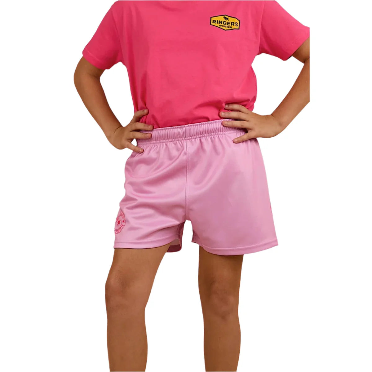 Ringers Western Kid's Footy Short - Pastel Pink