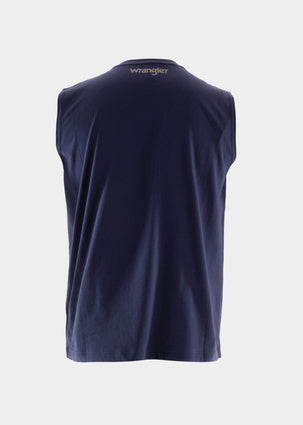 Wrangler Mens Ryder Logo Muscle Tank
