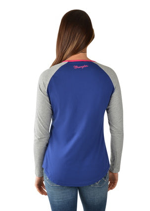 Wrangler Womens Sierra L/S Baseball Raglan Tee