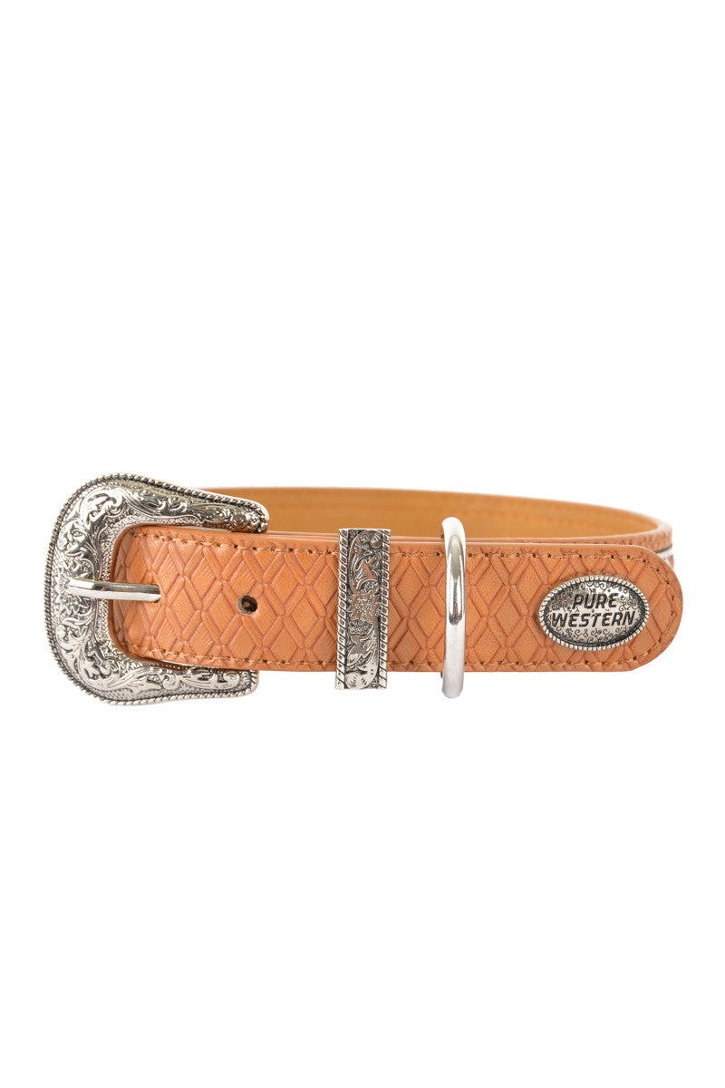 Pure Western Remy Dog Collar - Tan / Black