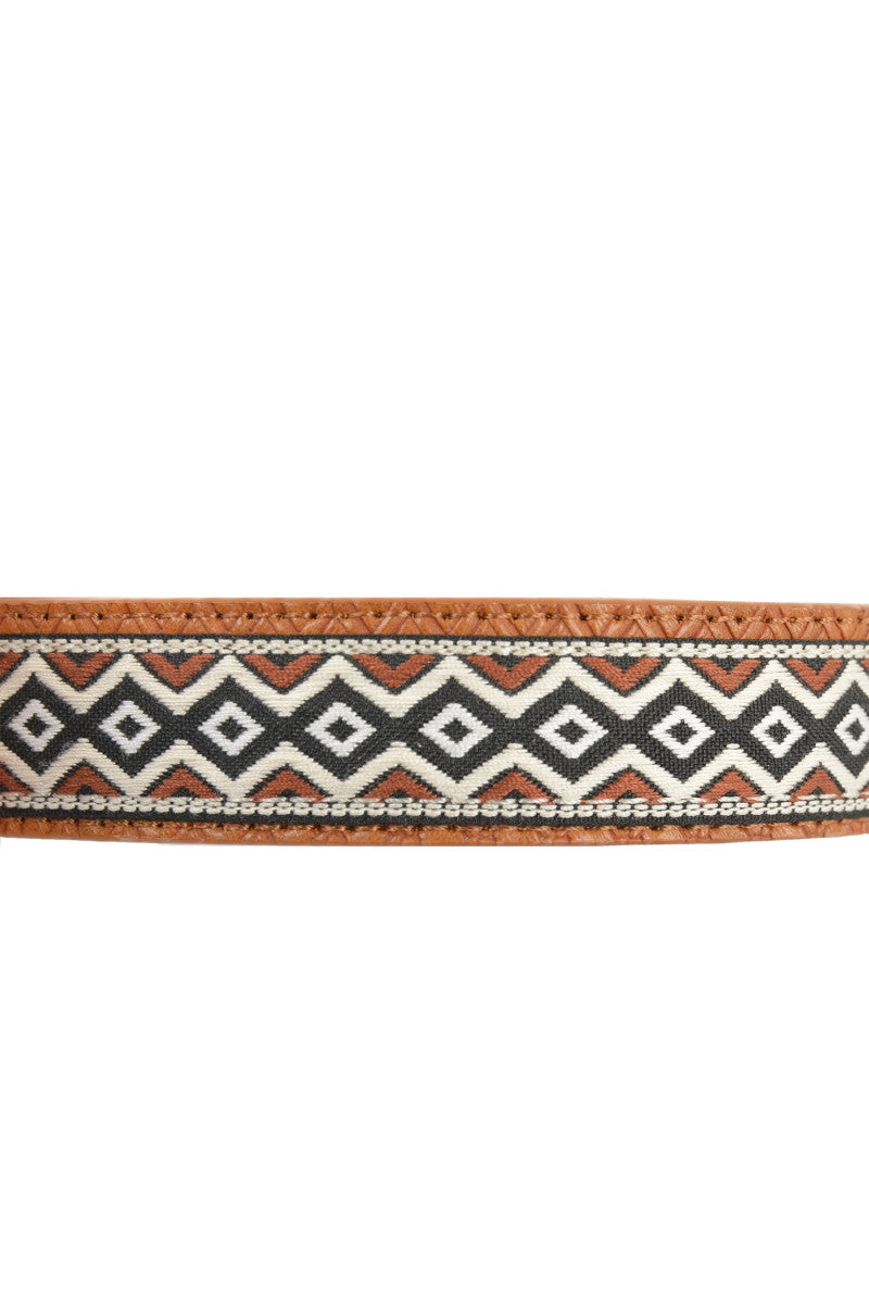 Pure Western Remy Dog Collar - Tan / Black