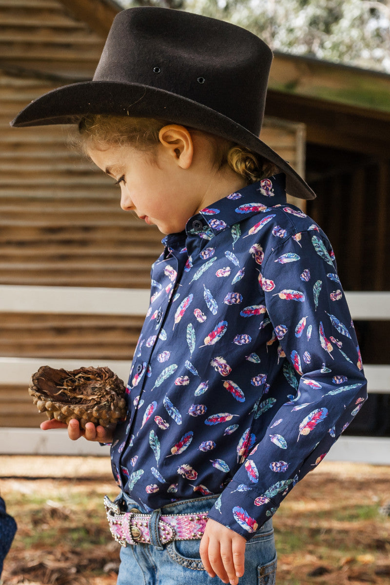 Pure Western Girls Harlene Print L/S Shirt