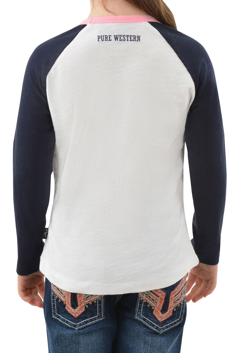 Pure Western Girls Lucky L/S Raglan Tee