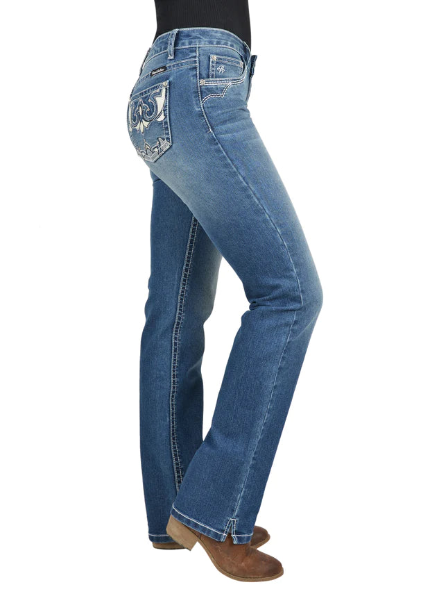 Pure Western Womens Maryanne Straight 34 Leg Jeans - Morning Sky (PCP2212574)