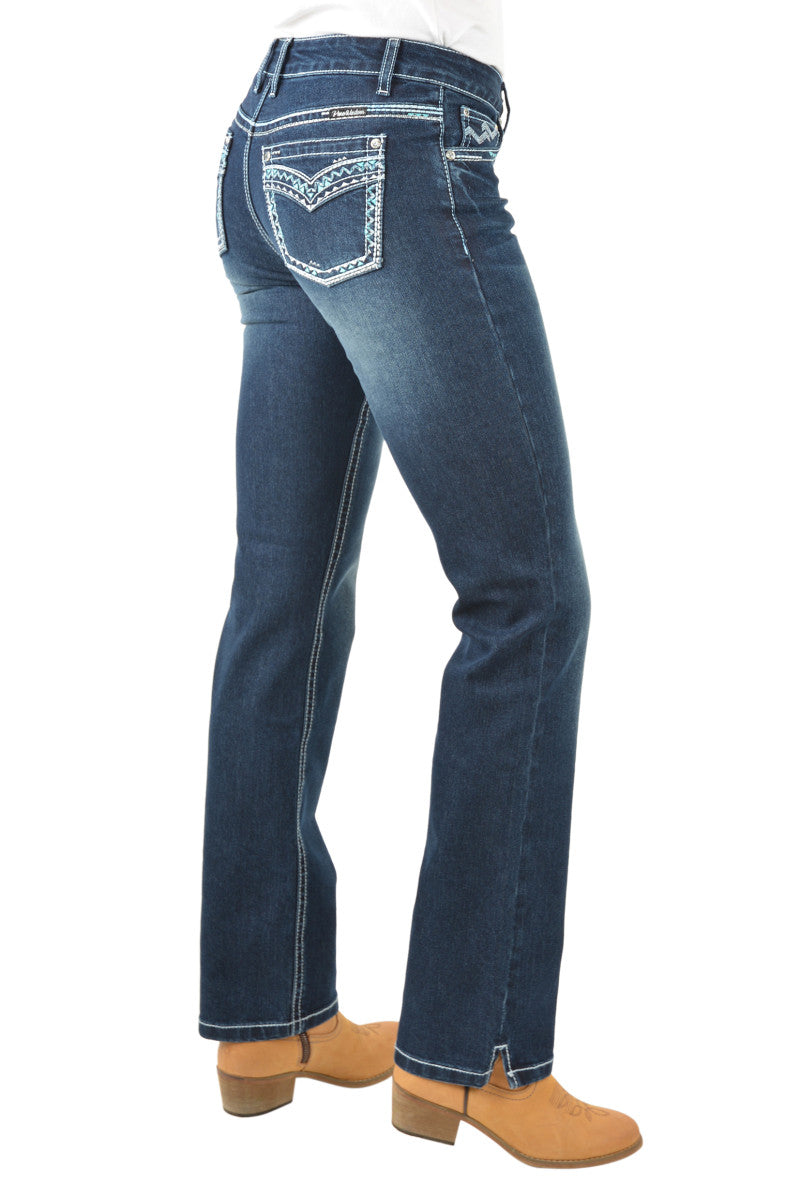 Pure Western Womens Geraldine Straight Leg Jeans - 32 Leg - Midnight