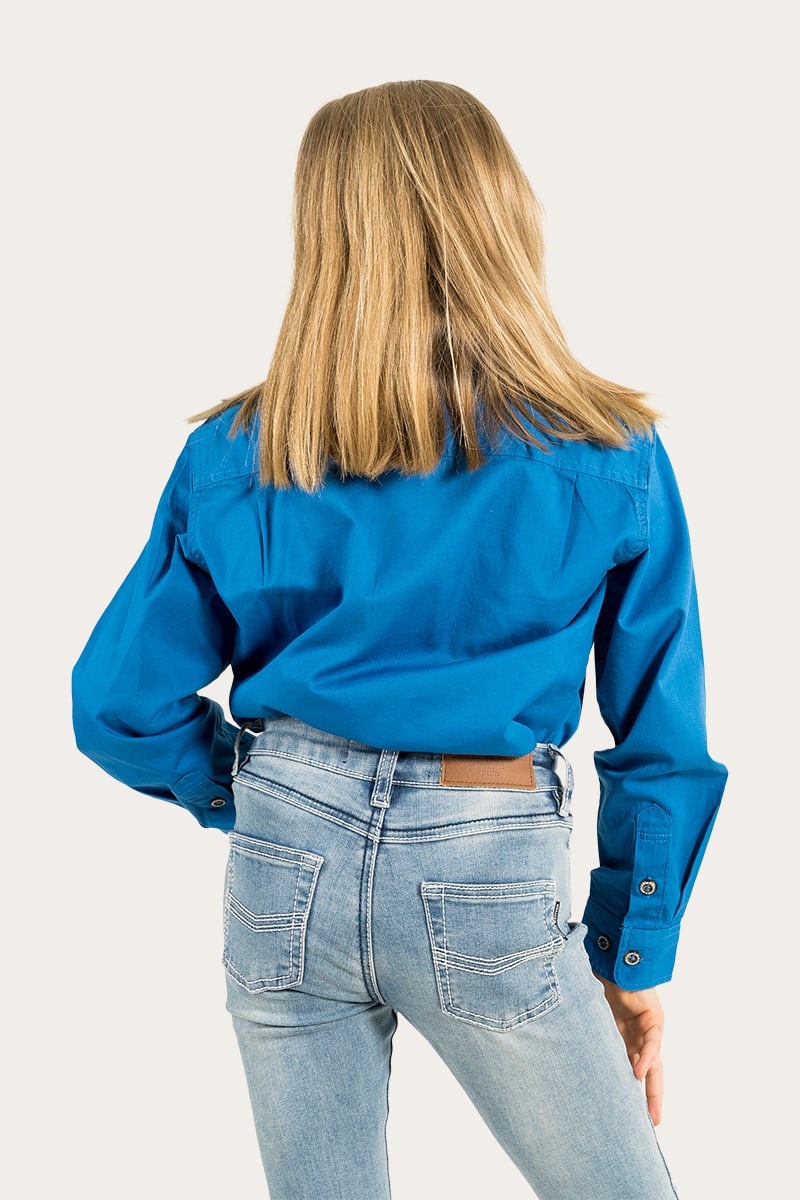 Ringers Western Kids Ord River Work Shirt - Snorkel Blue