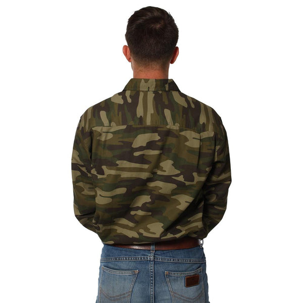 Ringers Western Limited Edition Mens Half Button Shirt Camo