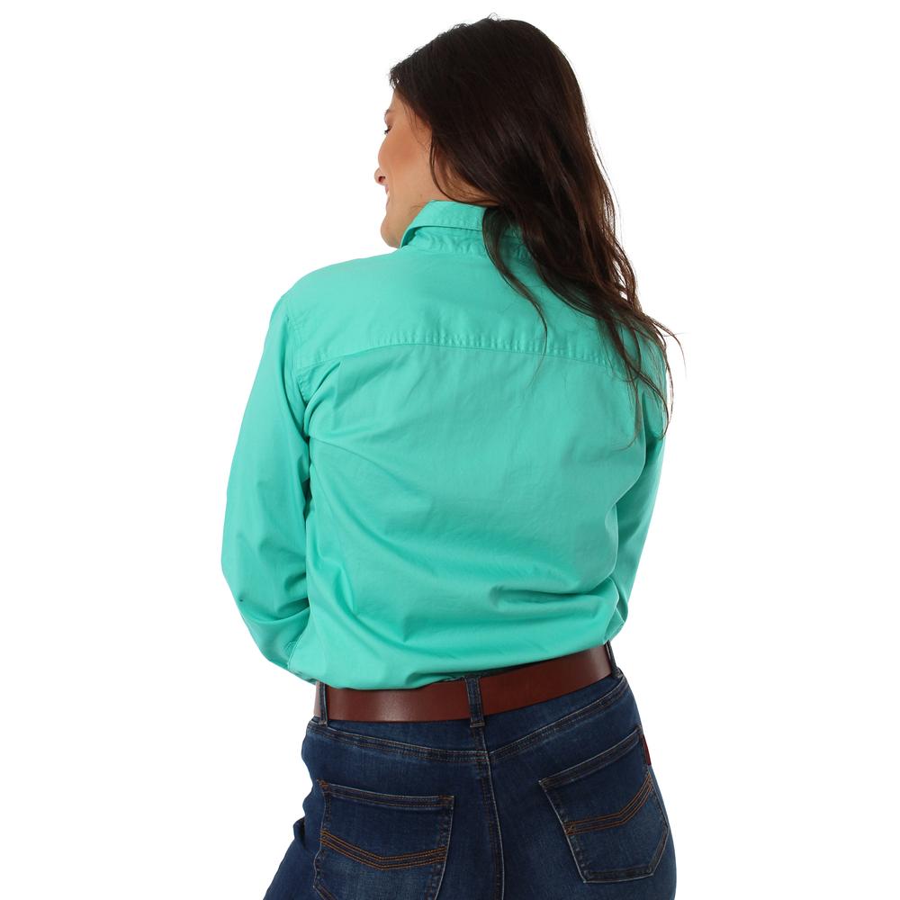 Pentecost River Womens Half Button Work Shirt - Mint