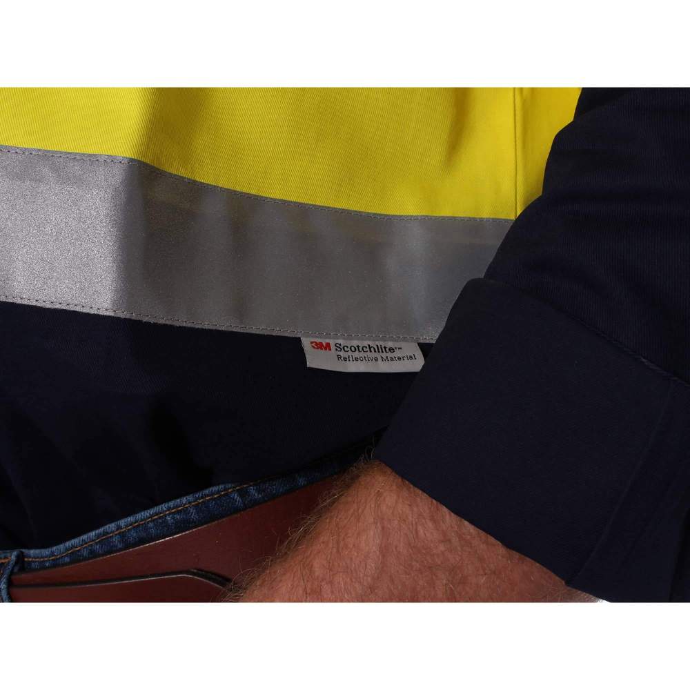 Broken Hill Mens Full Button High Vis Workshirt Yellow