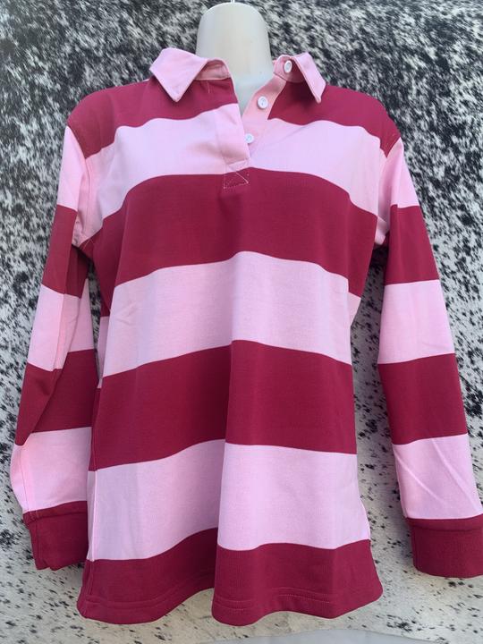 Rugby Jumper - Maroon & Pink Stripe