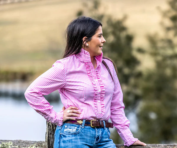 Black Colt Kirby Shirt Pink Gingham Hollis Rural Trading
