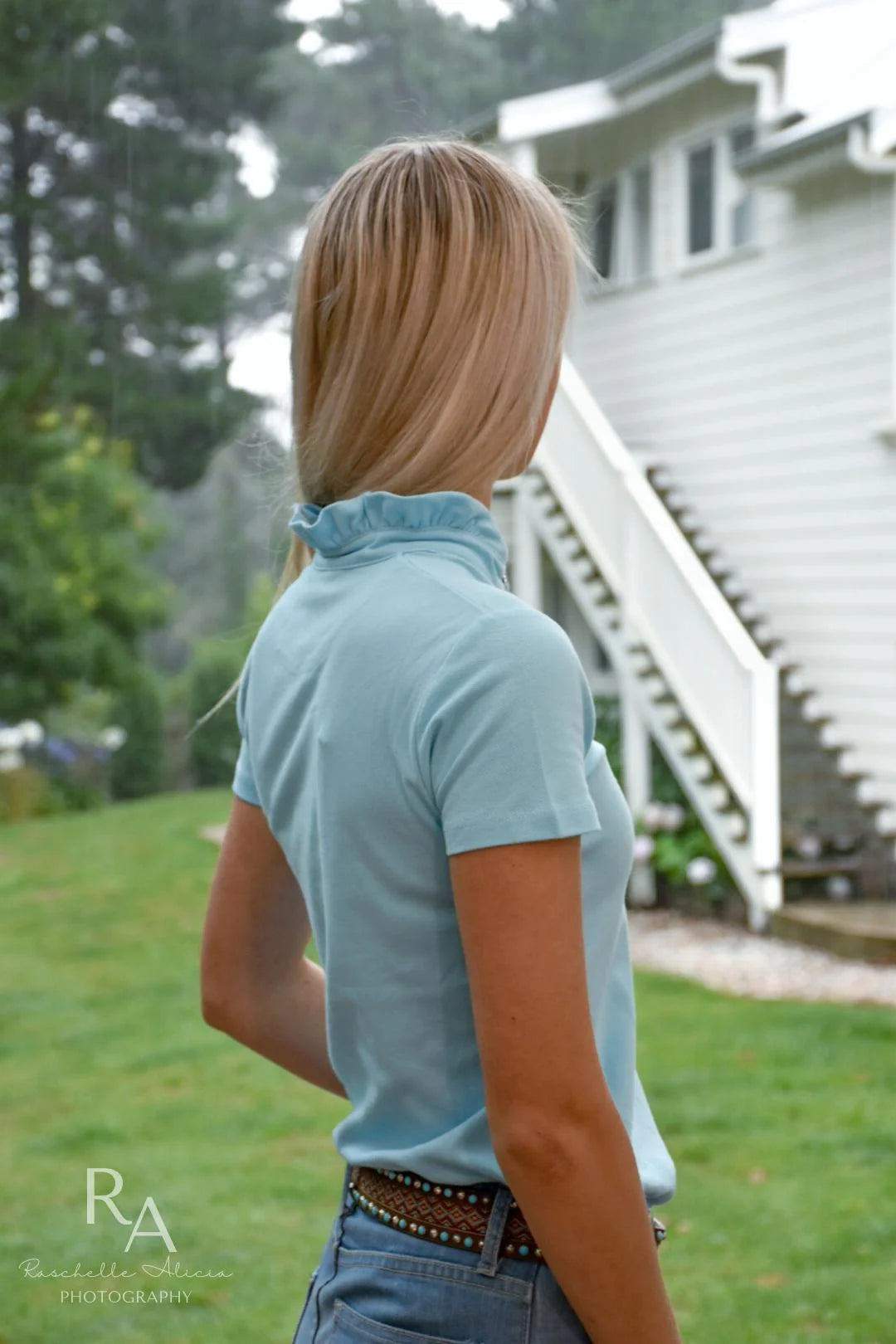 Black Colt Clothing ruffled Polo - Sky Blue