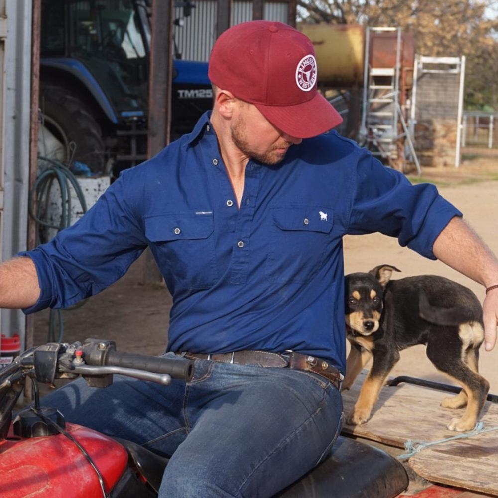 Ringers Western King River Half Button Work Shirt - Navy