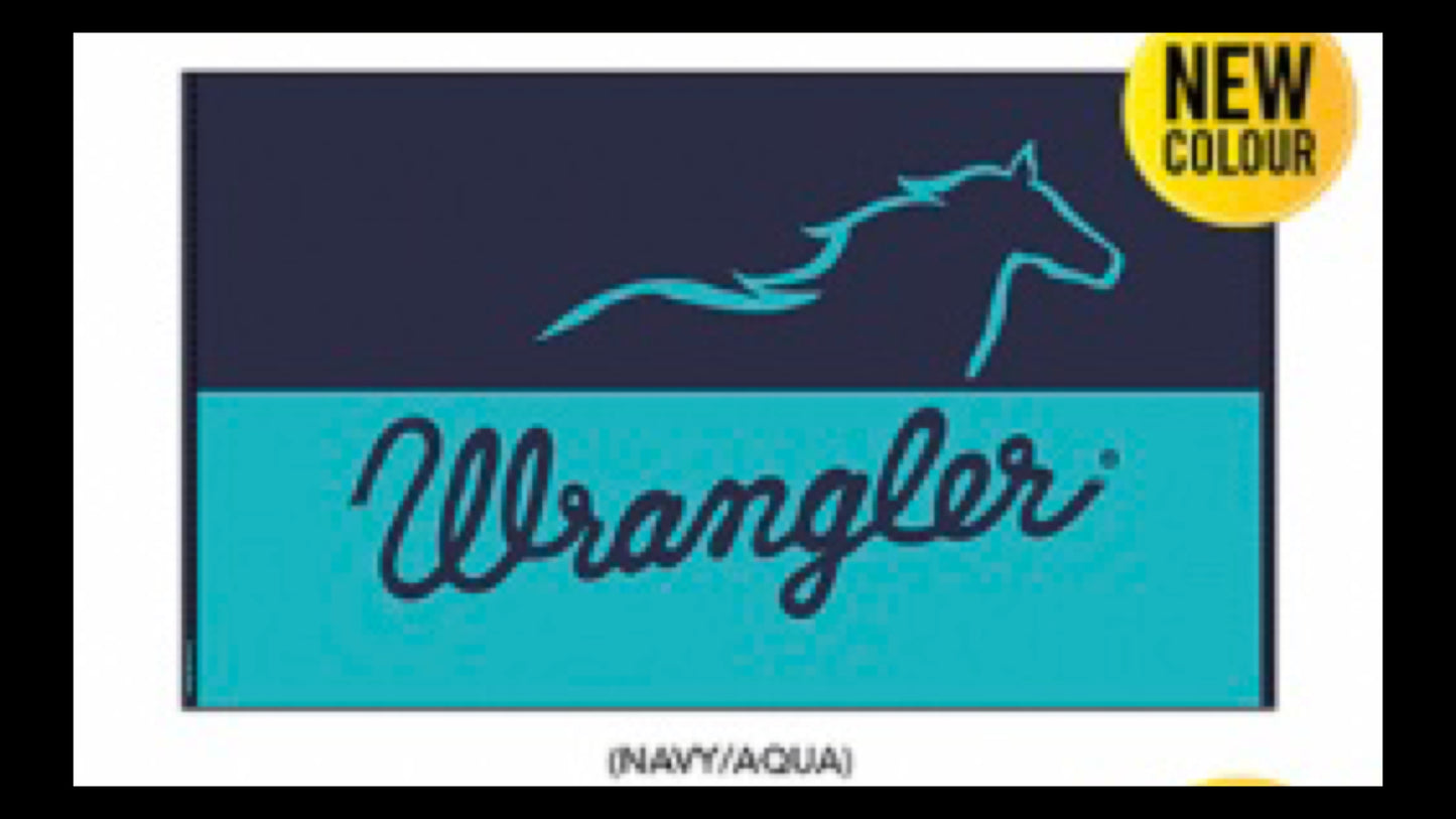 Wrangler Running Horse Towel - Navy / Aqua