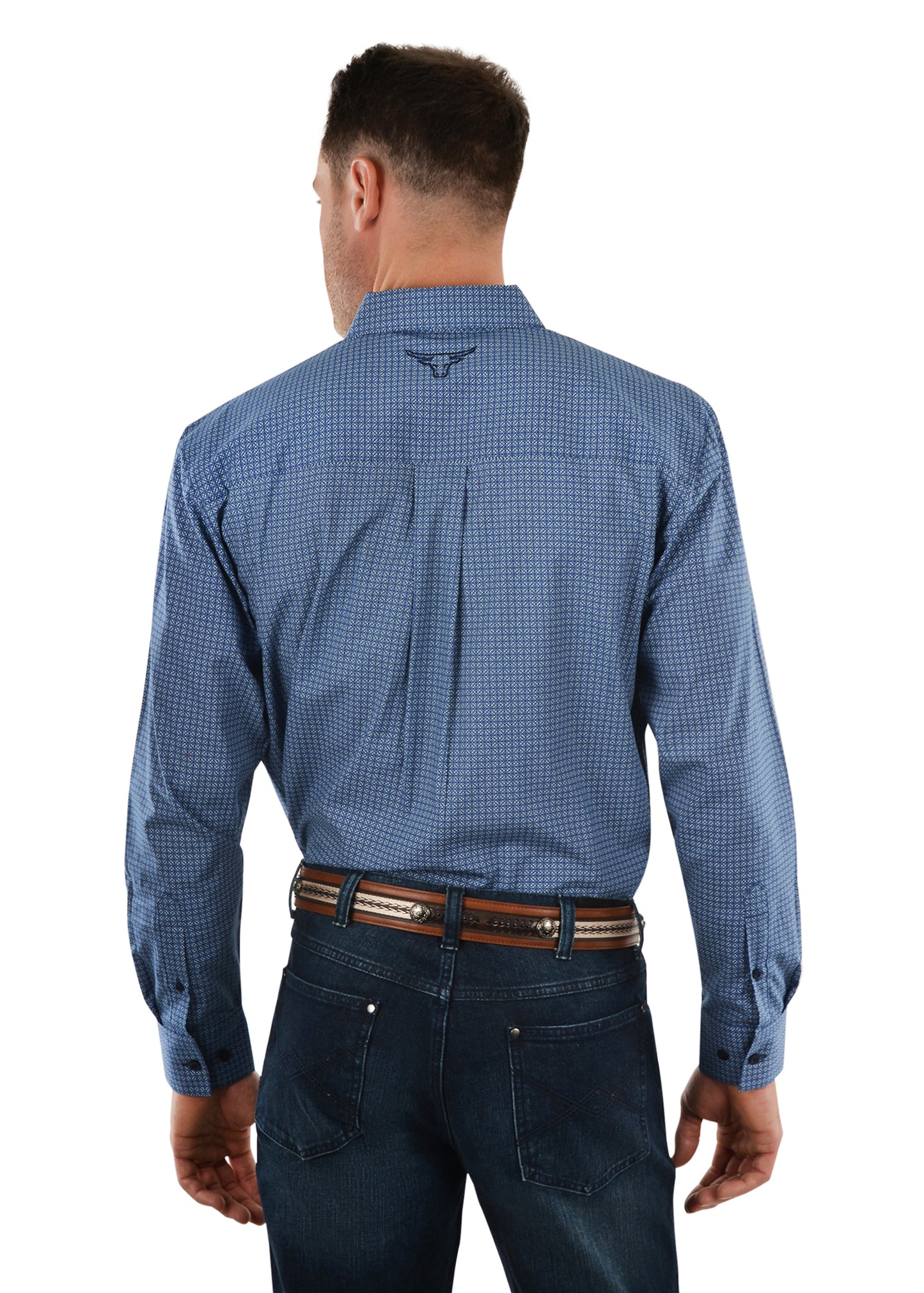 Mens Trevor Print Button Down L/S Shirt